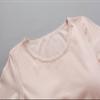 Women's Maternity Nursing Pajamas Outfit, Short Sleeves Pregnancy Breastfeeding Tops Shorts Sleepwear, Beige, US Medium = Tag XL view 3
