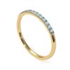 Gemsonclick Natural Aquamarine Eternity Stacking Engagement Ring Gold Plated March Birthstone Vintage Style Promise Band Ring Jewelery Size view 1