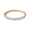 Gemsonclick Natural Aquamarine Eternity Stacking Engagement Ring Gold Plated March Birthstone Vintage Style Promise Band Ring Jewelery Size view 2