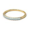 Gemsonclick Natural Aquamarine Eternity Stacking Engagement Ring Gold Plated March Birthstone Vintage Style Promise Band Ring Jewelery Size view 3