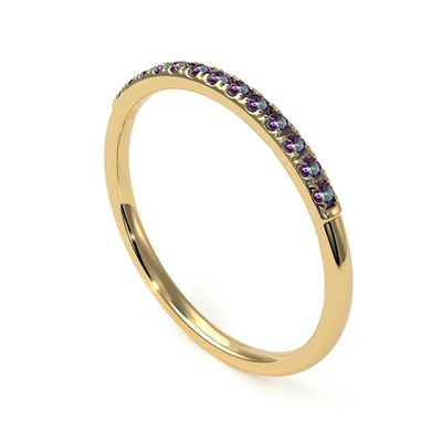 Gemsonclick Mystic Quartz Eternity Stacking Engagement Ring Gold Plated August Birthstone Vintage Style Promise Band Ring Jewelery Size5