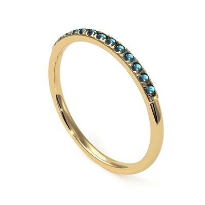 Gemsonclick Natural Labradorite Eternity Stacking Engagement Ring Gold Plated Gemstone Vintage Style Promise Band Ring Jewelery Size 4