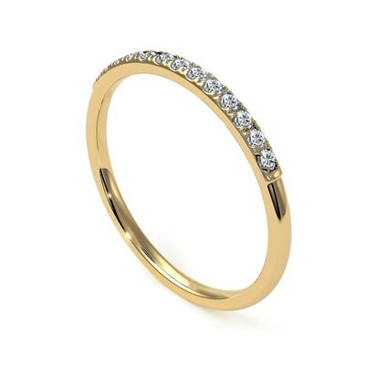 Gemsonclick Created Cubic Zircon Eternity Stacking Engagement Ring Gold Plated June Birthstone Vintage Style Promise Band Ring Jewelery Size5