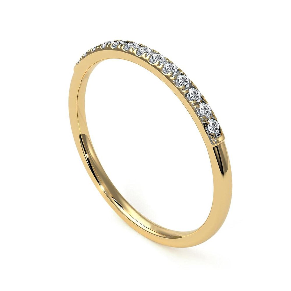 Gemsonclick Created Cubic Zircon Eternity Stacking Engagement Ring Gold Plated June Birthstone Vintage Style Promise Band Ring Jewelery Size5