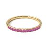 Gemsonclick Created Pink Sapphire Eternity Stacking Engagement Ring Gold Plated Gemstone Vintage Style Promise Band Ring Jewelery Size4 view 2