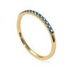 Gemsonclick Natural Blue Topaz Eternity Stacking Engagement Ring Gold Plated September Birthstone Vintage Style Promise Band Ring Jewelery Size10 view 1