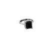 Gemsonclick Natural-Black Onyx Emerald Cut Engagement Ring 925 Sterling Silver Halo view 4