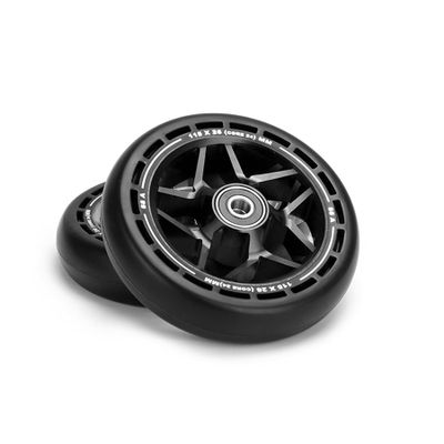 GAOFG LMT01 V2 Scooter Wheels 115mm, Stunt Scooters Replacement Wheel with Bearings ABEC-9, Aluminum Inner Buckle+88A High Elastic PU Tire, 2-Pack,Black