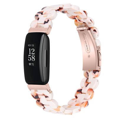 TryBest Adjustable Replacement Wristbands Compatible with Fitbit Inspire/Inspire HR,Fashion Resin Strap Stainless Steel Buckle Wristband Wrist for 5.5-8.1 inch with Link Remover Tool for Women