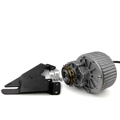 Freewheel 450W DC Motor MY1018 with Bicycle Flywheel Gear 16 Teeth and Mounting Plate Bracket (36V450W)