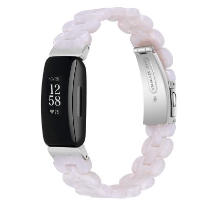 TryBest Replacement Strap Compatible with Fitbit Inspire 2 for Women,Fashion Resin Strap Stainless Steel Buckle Wristband Adjustable Wrist for 5.5-8.1 inch with Link Remover Tool