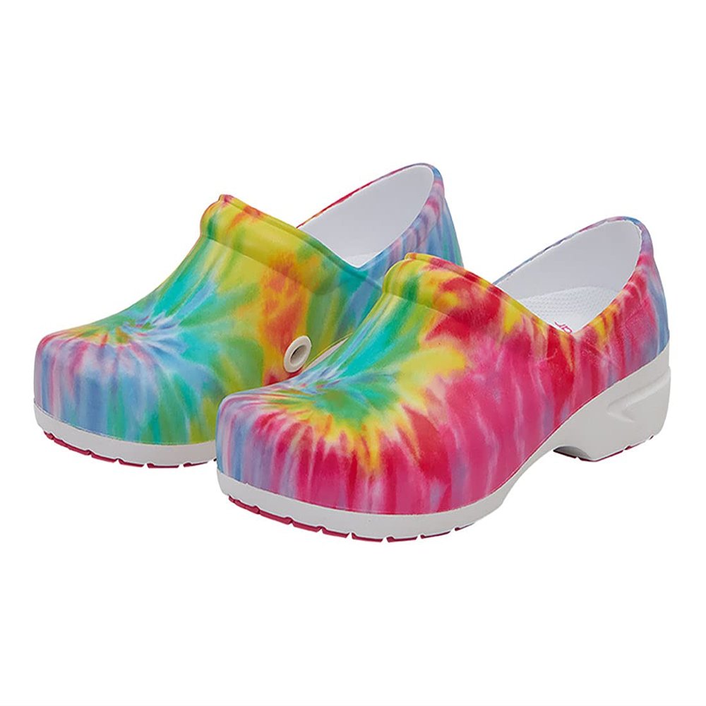 Anywear SRANGEL Women's Healthcare Professional Closed Back Clog, 11, Vidid Tie-Dye