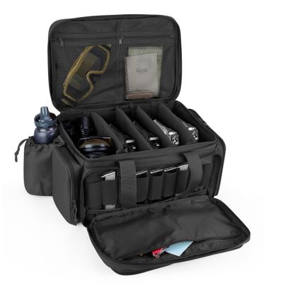 DSLEAF Tactical Pistol Range Bag for 5 Handguns, Shooting Gun Duffle Bag with 9X Magazine Slots for Hunting and Range Outdoor Activities