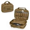 DSLEAF Tactical Gun Range Bag with 2 Handguns Capacity, Soft Pistol Case for Handguns with 8X Magazine Slots, Lockable Zipper and Extra Pockets view 1