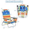 Giantex Beach Chair 4-Pack Sling Camping Chair, Sunbathing Chairs with 5 Adjustable Position, Head Pillow, Storage Bag, Towel Bar, Cup Holders, Folding Fishing Backpack Lawn Chairs view 3