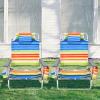 Giantex Beach Chair 4-Pack Sling Camping Chair, Sunbathing Chairs with 5 Adjustable Position, Head Pillow, Storage Bag, Towel Bar, Cup Holders, Folding Fishing Backpack Lawn Chairs view 4