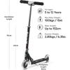 Micro Kickboard- Sprite LED - 2 Wheeled Kick Scooter Ages 6+, fold-to-Carry, Lightweight, Portable Scooter with Motion-Activated Light-up Wheels (Black) view 3