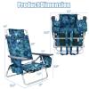 Giantex Beach Chair 4-Pack Sling Camping Chair, Sunbathing Chairs with 5 Adjustable Position, Head Pillow, Storage Bag, Towel Bar, Cup Holders, Folding Fishing Backpack Lawn Chairs view 3