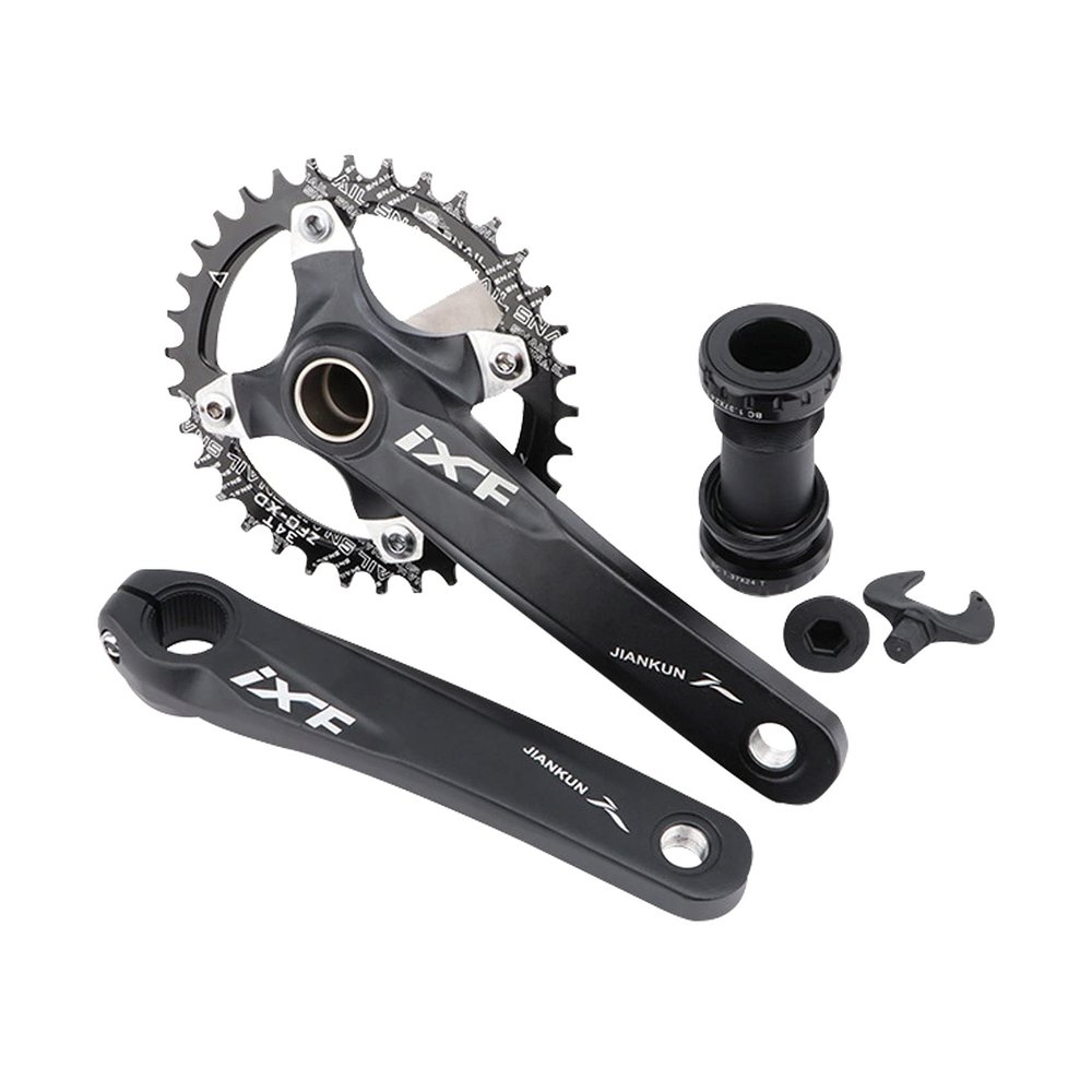 Andeshunk 36T Black shanmashi Mountain Bike 170mm Crankset with 36T Aluminum Alloy MTB Bicycle Crank Narrow Wide CNC Round Chainring Bolts Fit for Road Bike Cycling Crank