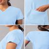 Adar Addition Scrubs for Women - Modern V-Neck Scrub Top - A6008 - Sky Blue - S view 4