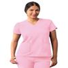 Adar Uniforms Women's Modern V-Neck Scrub Top - A6008 - Soft Pink - XXS view 1