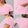 Adar Uniforms Women's Modern V-Neck Scrub Top - A6008 - Soft Pink - XXS view 4