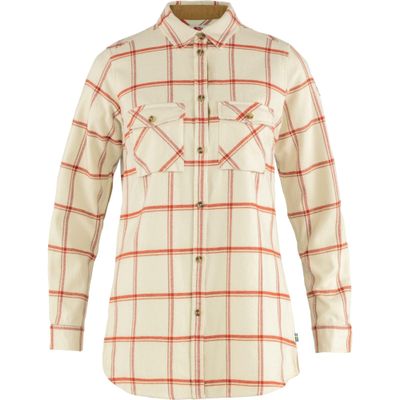 Fjallraven F84134113-321S Ovik Twill Shirt LS W Chalk White-Cabin Red S
