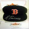 Autograph Warehouse 639309 Jimmy Piersall Autographed Red Sox Baseball Cap Fleer 100th Authentication Hologram Fitted Hat