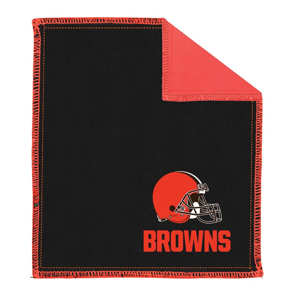 KR Strikeforce Officially Licensed NFL Cleveland Browns Logo Bowling Ball Shammy Cleaning Pad