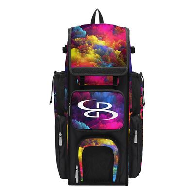 Boombah Superpack Bat Bag - Backpack Version (no wheels) - Holds 4 Bats - Burst Bat Bag Multi