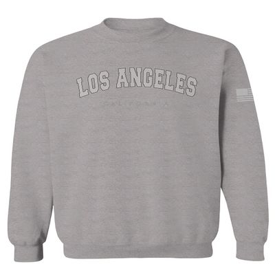 VICES AND VIRTUESS 0377. Los Angeles California Cali LA Retro Graphic Men's Crewneck Sweatshirt (Light Gray Small)