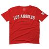 0377. Los Angeles California Cali LA Retro Graphic for Men T Shirt (Red, 2X-Large)