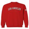 0377. Los Angeles California Cali LA Retro Graphic Men's Crewneck Sweatshirt (Red, X-Large)