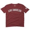 0377. Los Angeles California Cali LA Retro Graphic for Men T Shirt (Maroon, 2X Largel) view 1