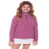 IBKUL Girls Sun Protective UPF 50+ Cooling Americana Print Long Sleeve Mock Neck Top - 10977G Navy/Red Americana L view 1
