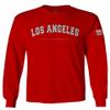 0377. Los Angeles California Cali LA Retro Graphic Men's Long Sleeve t Shirt (Red, Medium) view 1