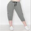 ALWAYS Women's Capri Jogger Pants - High Waisted Soft Zipper Casual Sweat Pants Grey S view 2