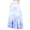 HEYHUN Plus Size Womens Casual Printed Tie Dye Solid Boho Hippie Long Maxi Skirt - Blue White Multi - 2XL view 2