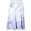 HEYHUN Plus Size Womens Casual Printed Tie Dye Solid Boho Hippie Long Maxi Skirt - Blue White Multi - 2XL view 3