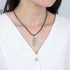 Adabele 1pc Real Natural Green Aventurine Gemstone Drop Pendant Necklace Healing Reiki Chakras Energy Rock 18 Inch Women Men Leather Cord Jewelry GGP-H8 view 2