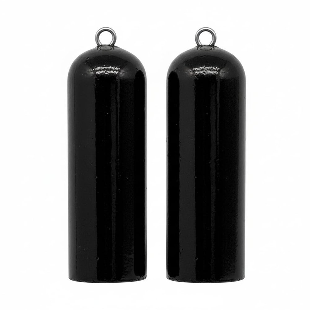 Deep Drop Weights - Offshore Fishing - Swordfish & Cod Weights (Black Vinyl, 3lbs 2pcs)