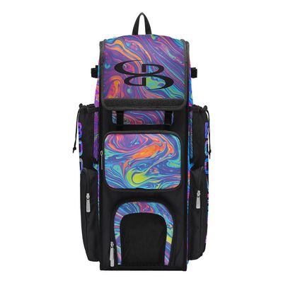 Boombah Superpack Bat Bag - Backpack Version (no wheels) - Holds 4 Bats - Lava 2.0 Bat Bag Multi