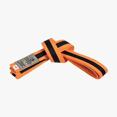 Gameness Youth Jiu Jitsu Striped Belt | BJJ Belt for Kids | Jiu Jitsu Youth Striped Belt from Sports Orange/Black A1