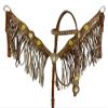 Showman Hand Painted Floral Accent Headstall & Breast Collar Set w/Fringe view 1