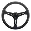 Pactrade Marine Boat Pontoon Non-Magnetic Steering Wheel Aluminum Frame Polyurethane (PU) Sleeves 3 Spokes 13" Diameter Aluminum Hub with 3/4" Tapered Bore Black view 1
