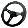 Pactrade Marine Boat Pontoon Non-Magnetic Steering Wheel Aluminum Frame Polyurethane (PU) Sleeves 3 Spokes 13" Diameter Aluminum Hub with 3/4" Tapered Bore Black view 2