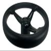 Pactrade Marine Boat Pontoon Non-Magnetic Steering Wheel Aluminum Frame Polyurethane (PU) Sleeves 3 Spokes 13" Diameter Aluminum Hub with 3/4" Tapered Bore Black view 3