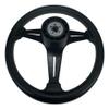 Pactrade Marine Boat Pontoon Non-Magnetic Steering Wheel Aluminum Frame Polyurethane (PU) Sleeves 3 Spokes 13" Diameter Aluminum Hub with 3/4" Tapered Bore Black view 4