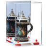 Better Display Cases Acrylic Versatile Display Case Display Case - Medium Square Box with Mirror Case, Red Risers and White Base 8" x 8" x 12" (V42/A060) view 1