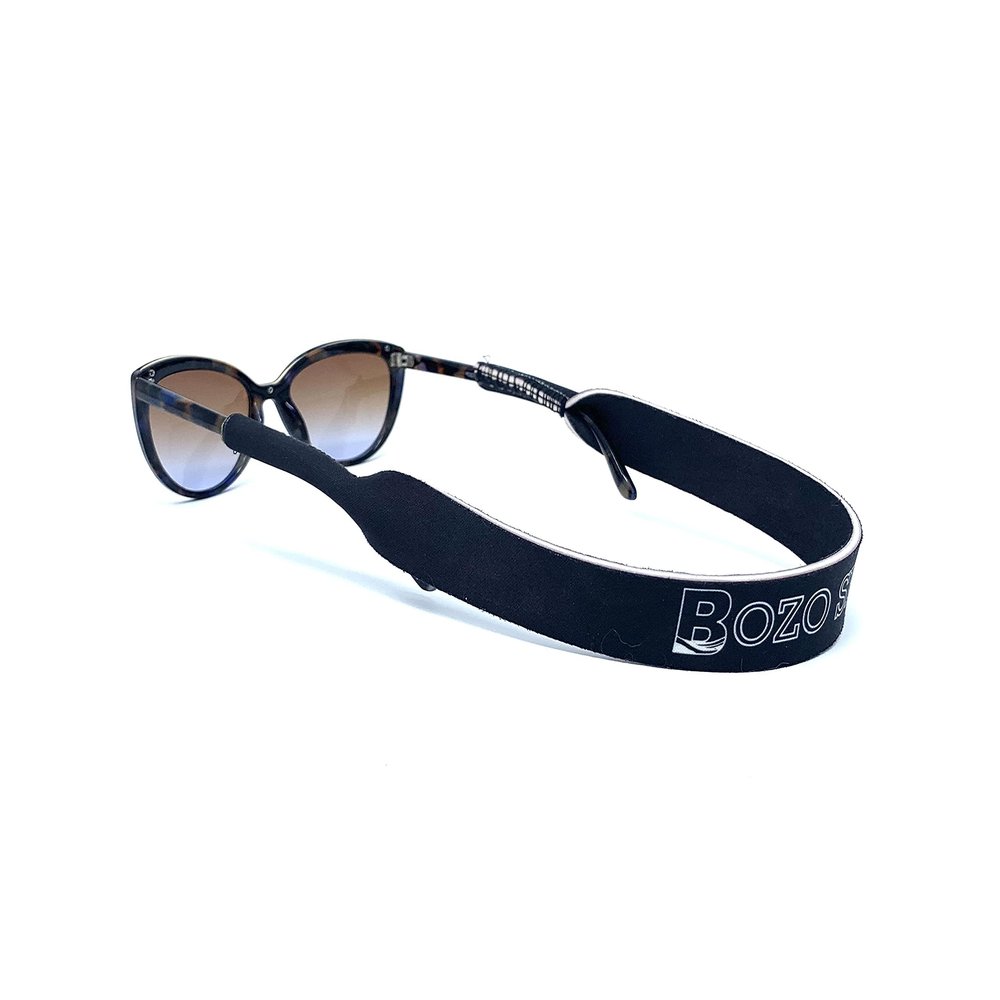 Bozo Sports Durable Sunglass anchor strap - Non slip quick drying eyewear band - Universal size (Black) (1), Large(Straps)
